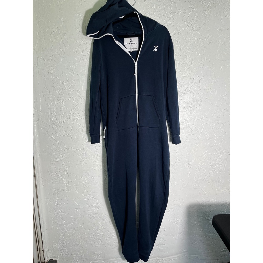 Onepiece Norwegian Original Navy Full Zip Hooded Jumpsuit Lounge Large